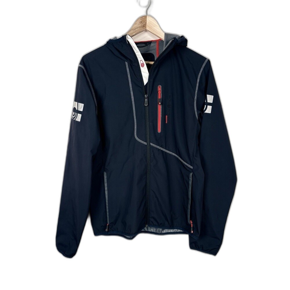 Sail Racing Black Windstopper Light Sailing Jacket Waterproof Hood Men’s Medium